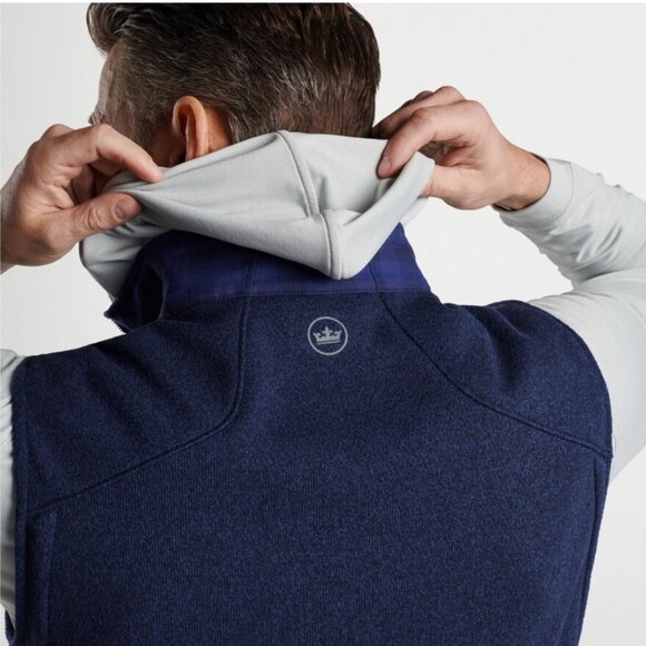 NWT!! Peter Millar Vest Mens Navy Fuse Elite Flannel Hybrid Perform - XL - Picture 6 of 14
